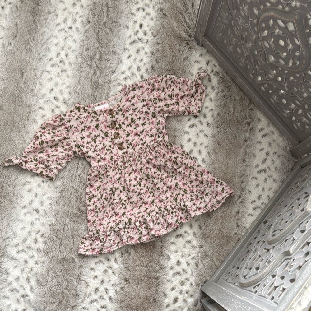 Little Lass floral button-up dress girls 4T pastel garden party girlhoodcore